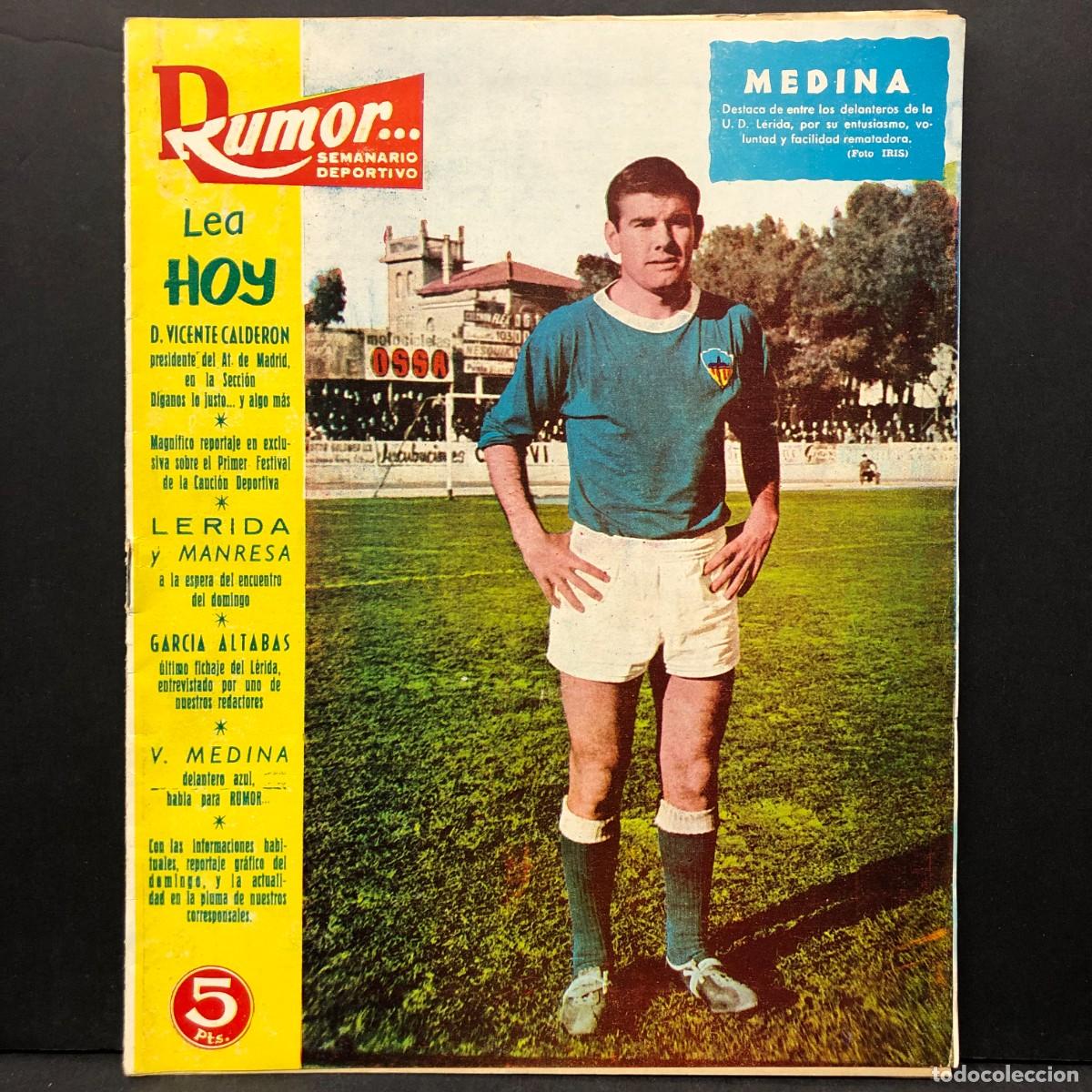 Coleccionismo de revistas y peri&oacute;dicos: REVISTA - RUMOR, SEMANARIO DEPORTIVO - A&Ntilde;O I - N&ordm;11 - MEDINA - U. D. L&Eacute;RIDA / 1294