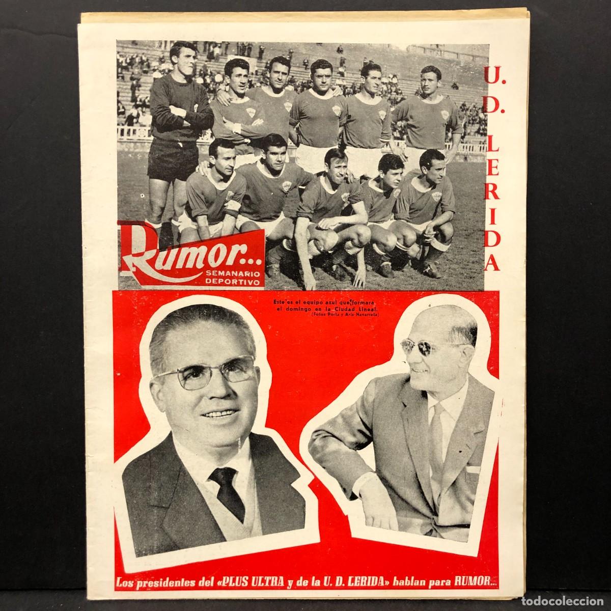 Coleccionismo de revistas y peri&oacute;dicos: REVISTA - RUMOR, SEMANARIO DEPORTIVO - A&Ntilde;O I - N&ordm;18 - PLUS ULTRA - U. D. L&Eacute;RIDA / 1296