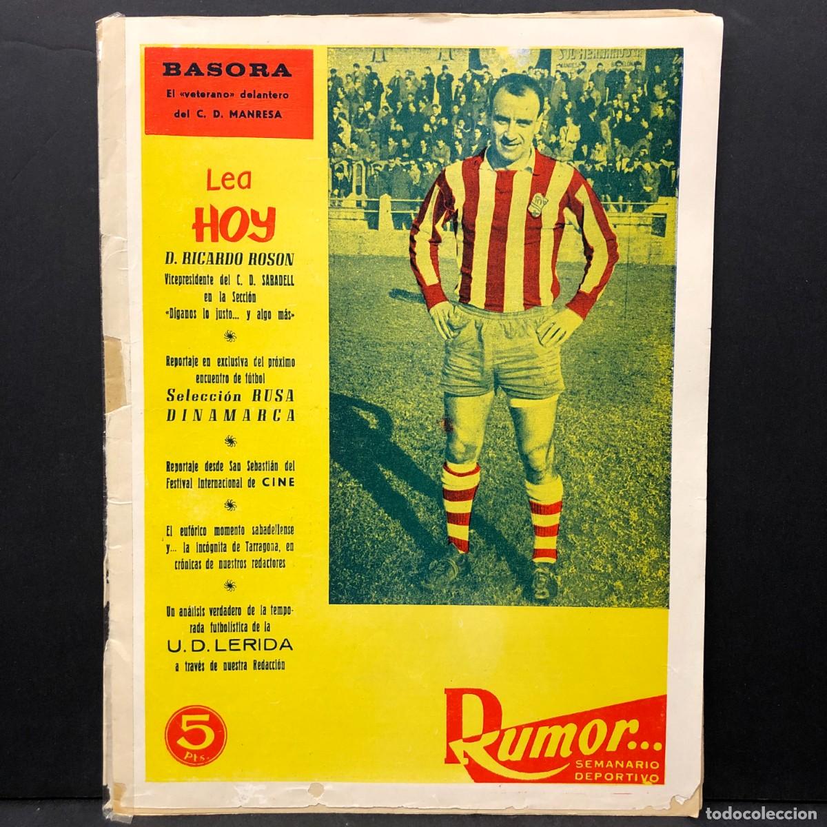 Coleccionismo de revistas y peri&oacute;dicos: REVISTA - RUMOR, SEMANARIO DEPORTIVO - A&Ntilde;O I - N&ordm;21 - BASORA - U. D. L&Eacute;RIDA / 1298