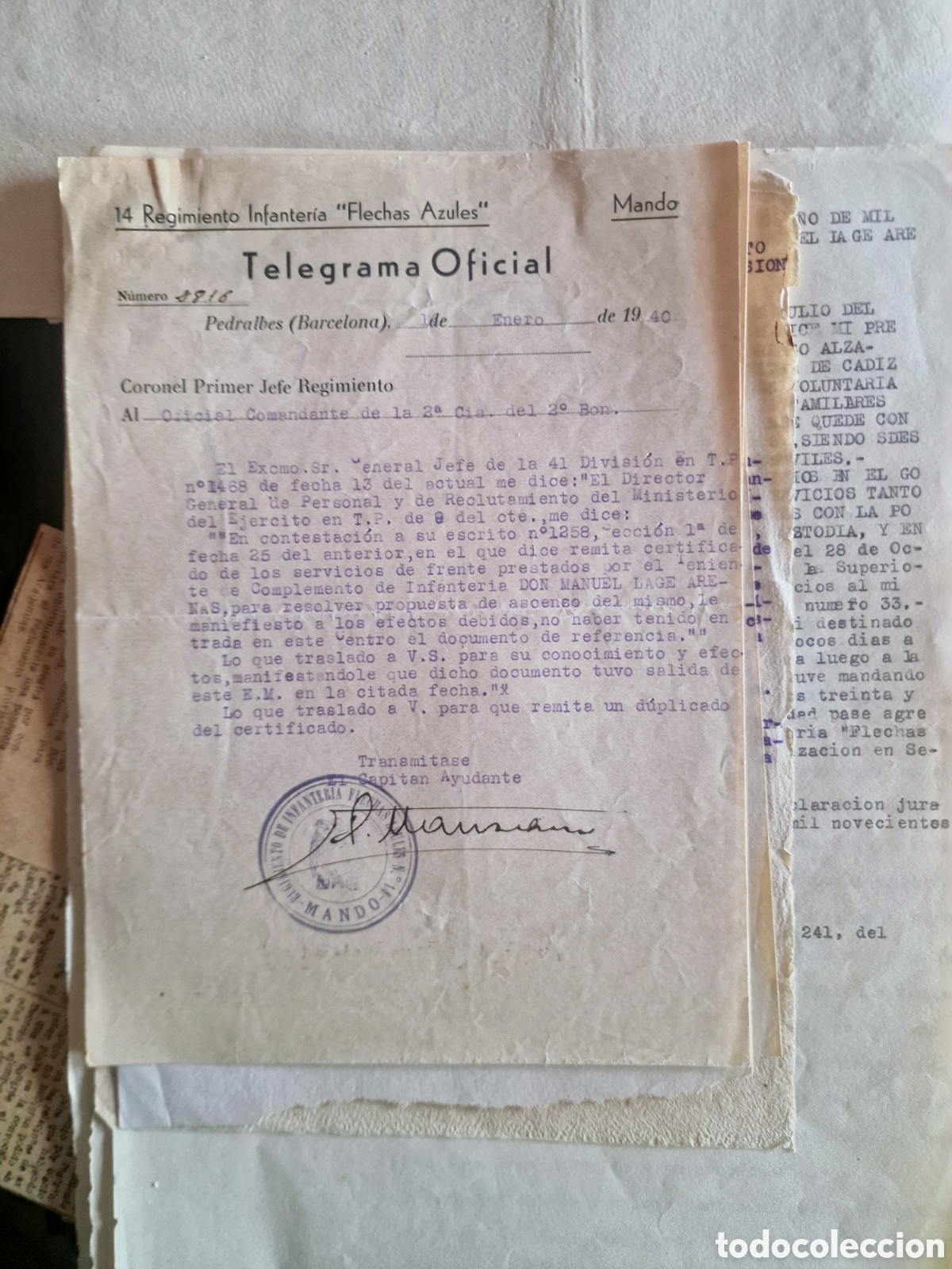 Coleccionismo de revistas y peri&oacute;dicos: Division Legionaria Flechas Azules Granollers guerra civil