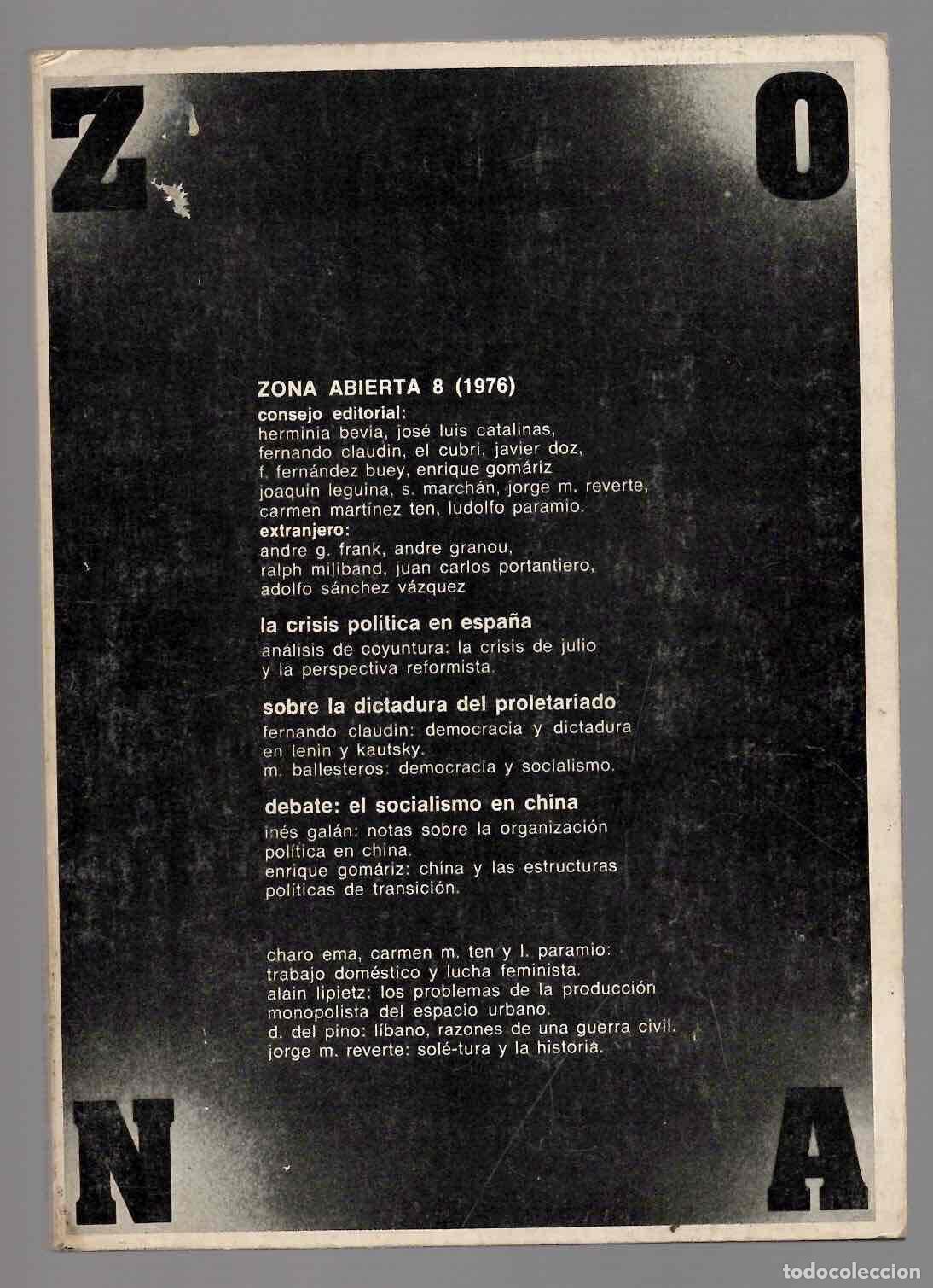 Coleccionismo de revistas y peri&oacute;dicos: ZONA ABIERTA N&ordm; 8. 1976