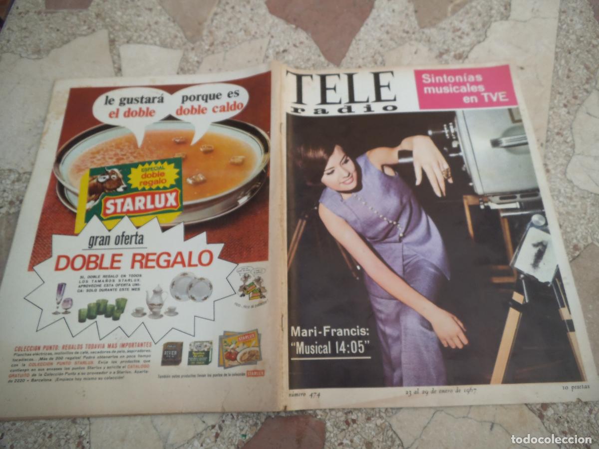 Coleccionismo de revistas y peri&oacute;dicos: tele radio n&ordm; 474, 1967, hombres en crisis, sintonias musicales tve, mari francis, casta de hidalgo