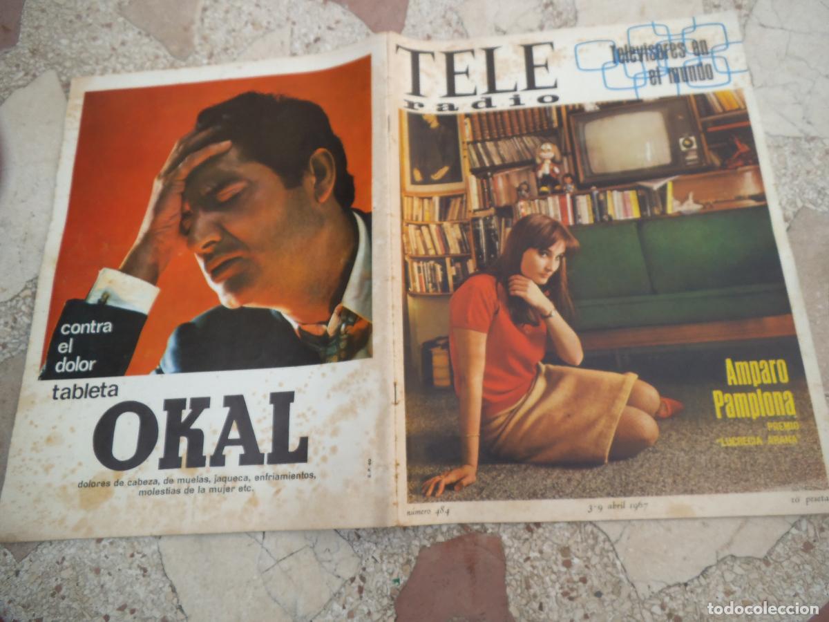Coleccionismo de revistas y peri&oacute;dicos: tele radio n&ordm; 484, 1967, amparo pamplona, el mundo del deporte, robert vaughn, lali soldevilla