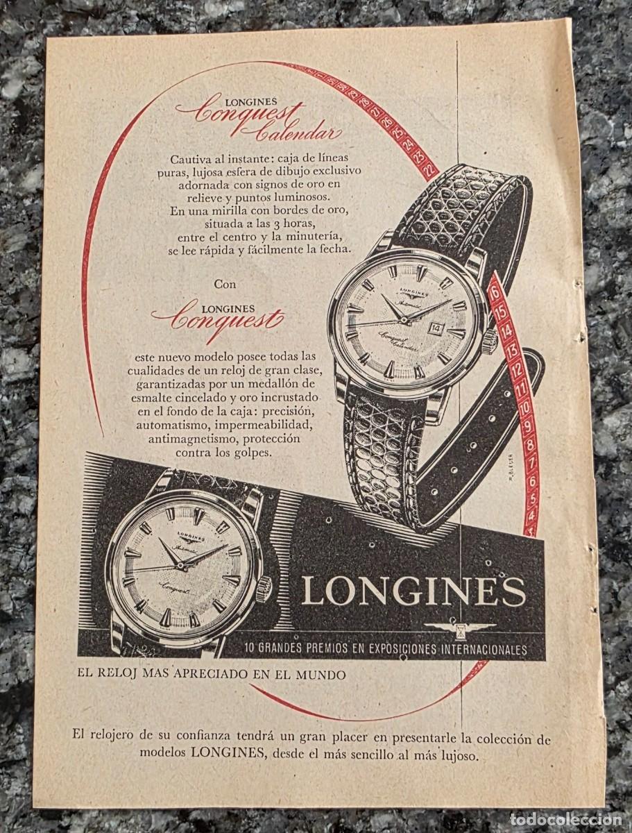 Coleccionismo de revistas y peri&oacute;dicos: ANTIGUO ANUNCIO RELOJES LONGINES