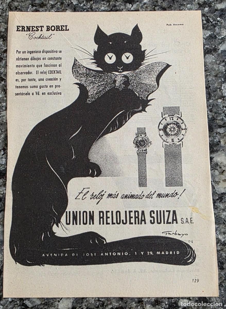 Coleccionismo de revistas y peri&oacute;dicos: ANTIGUO ANUNCIO RELOJES UNION RELOJERA SUIZA