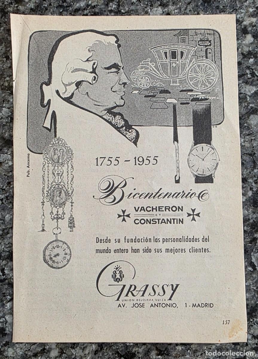Coleccionismo de revistas y peri&oacute;dicos: ANTIGUO ANUNCIO RELOJES GRASSY