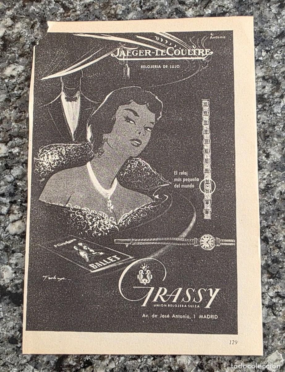 Coleccionismo de revistas y peri&oacute;dicos: ANTIGUO ANUNCIO RELOJES GRASSY