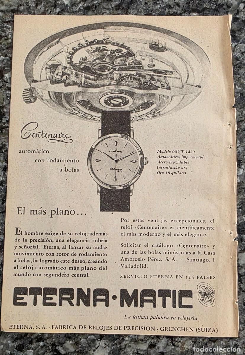 Coleccionismo de revistas y peri&oacute;dicos: ANTIGUO ANUNCIO RELOJES ETERNA