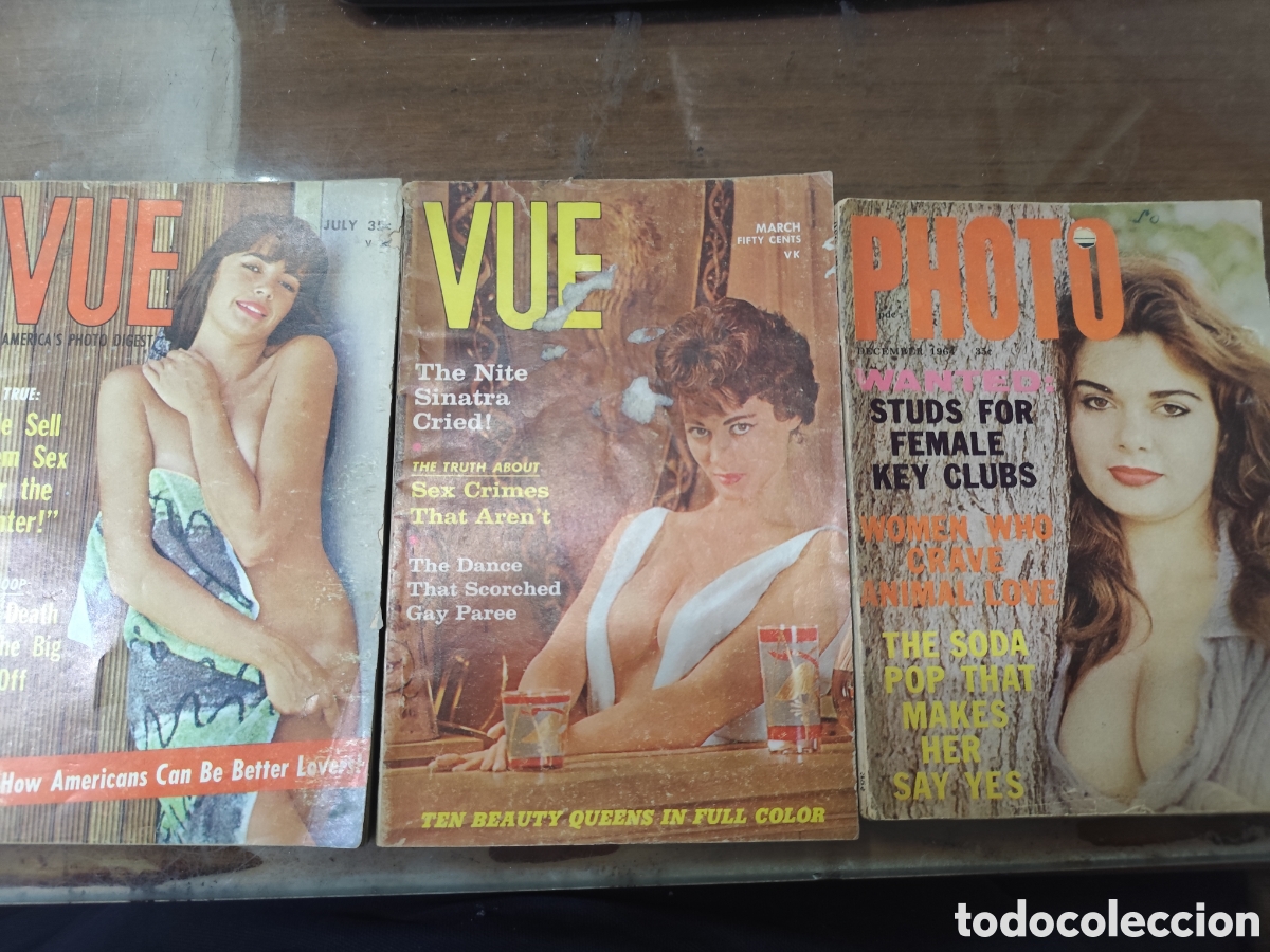 Coleccionismo de revistas y peri&oacute;dicos: Lote 3 ejemplares revista Erotica Vue y Photo Usa. A&ntilde;os 60