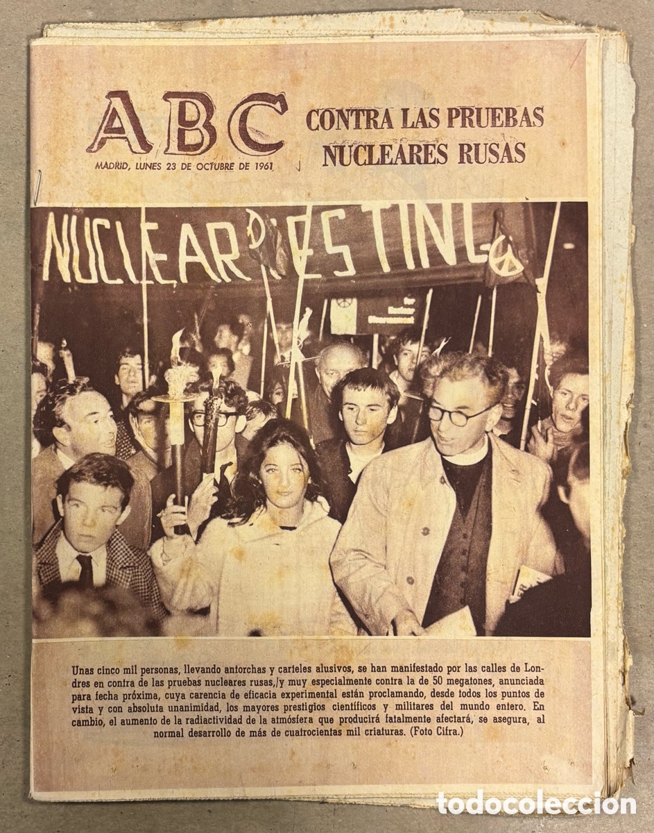 Coleccionismo de revistas y peri&oacute;dicos: ABC (23 OCTUBRE 1961) LONDRES CONTRA PRUEBAS NUCLEARES RUSAS, CEUTA Y MELILLA, OVIEDO