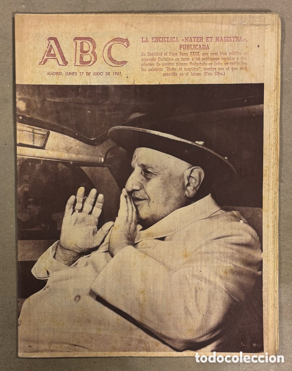 Coleccionismo de revistas y peri&oacute;dicos: ABC (17 JULIO 1961) ENC&Iacute;CLICA DE JUAN XXIII, MEYBA, NUEVO MUSEO DE AFRICA EN MADRID, ACCIDENTE A&Eacute;REO