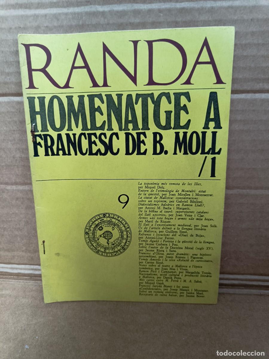 Coleccionismo de revistas y peri&oacute;dicos: ANTIGUA REVISTA RANDA, NUMERO 9, HOMENATGE FRANCESC DE B. MOLL 1, MALLORCA, BALEARS -P31