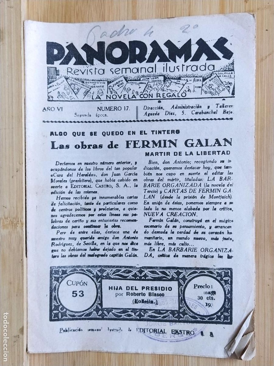 Coleccionismo de revistas y peri&oacute;dicos: PANORAMAS - NUMERO 17 A&Ntilde;O 1936 - REVISTA ANTIGUA - PRE GUERRA CIVIL