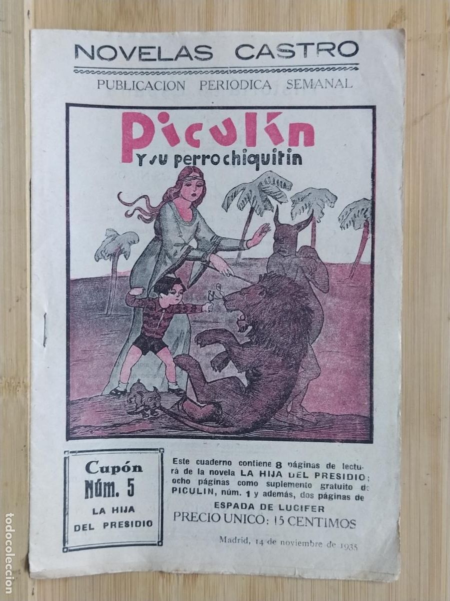 Coleccionismo de revistas y peri&oacute;dicos: PICULIN Y SU PERRO CHIQUITIN - NOVELAS CASTRO