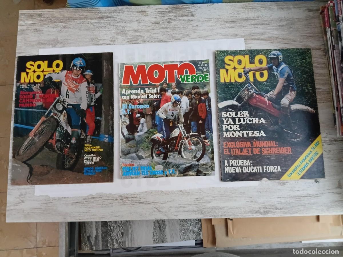 Coleccionismo de revistas y peri&oacute;dicos: Lote de 3 revistas moto . SOLO MOTO - MOTO VERDE . MANUEL SOLER .