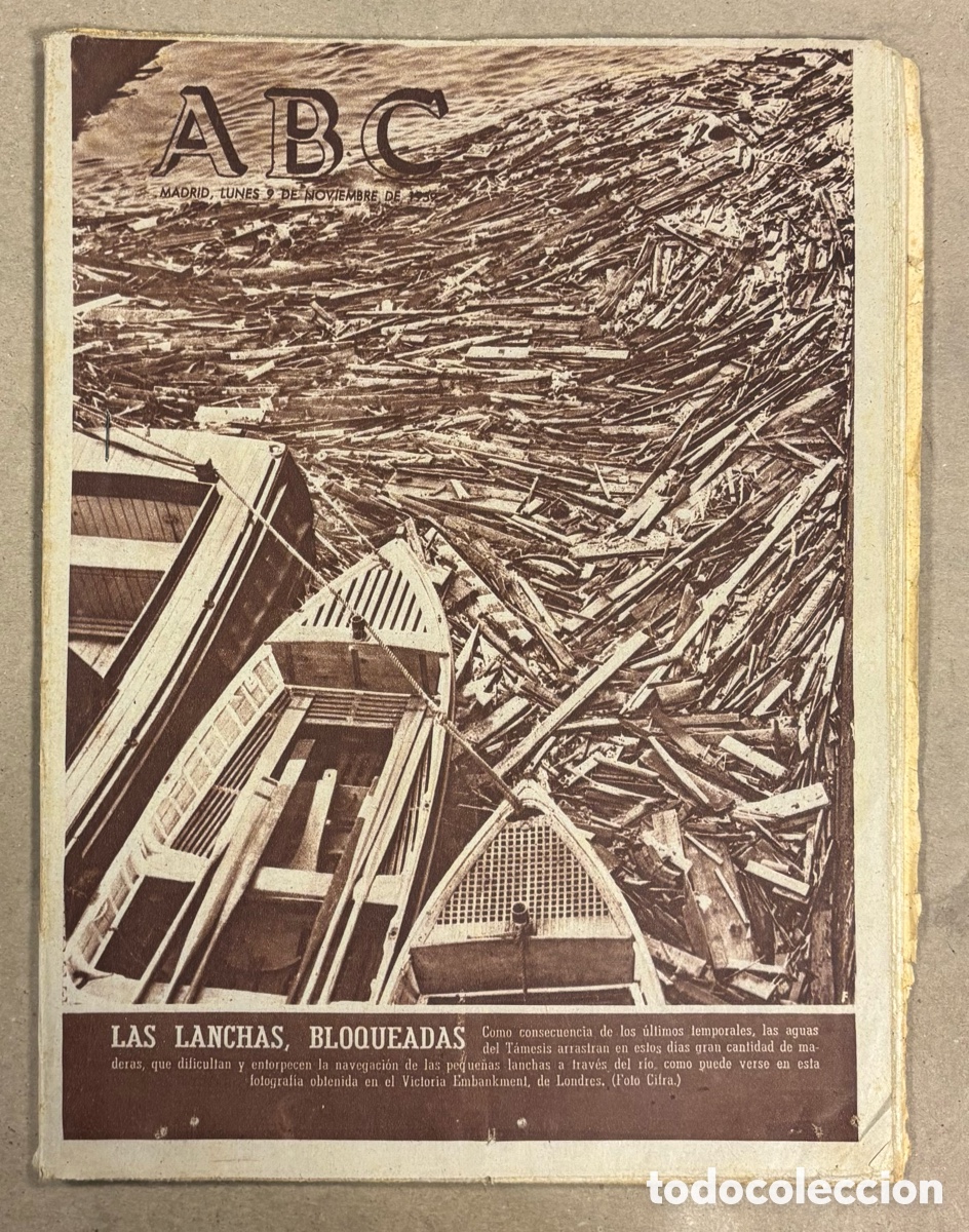 Coleccionismo de revistas y peri&oacute;dicos: ABC (9 NOVIEMBRE 1959) LANCHAS BLOQUEADAS TEMPORAL LONDRES, PAUL ANKA, PEDRO ANTONIO ALARC&Oacute;N,&hellip;