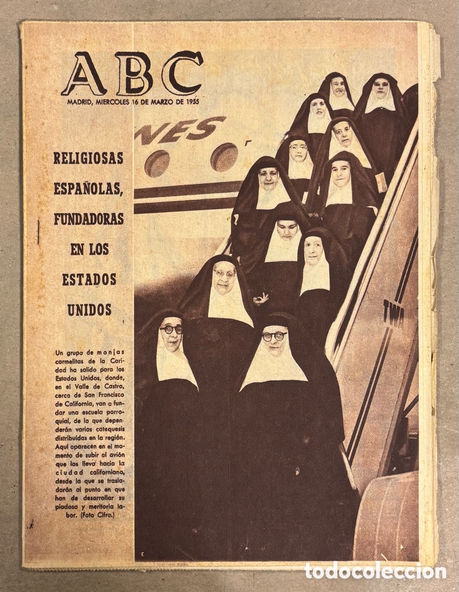 Coleccionismo de revistas y peri&oacute;dicos: ABC (16 MARZO 1955) ORTI VALERA CAMPE&Oacute;N EUROPA BILLAR, BAH&Iacute;A PALACE PALMA MALLORCA, RELIGIOSAS ESPA&Ntilde;