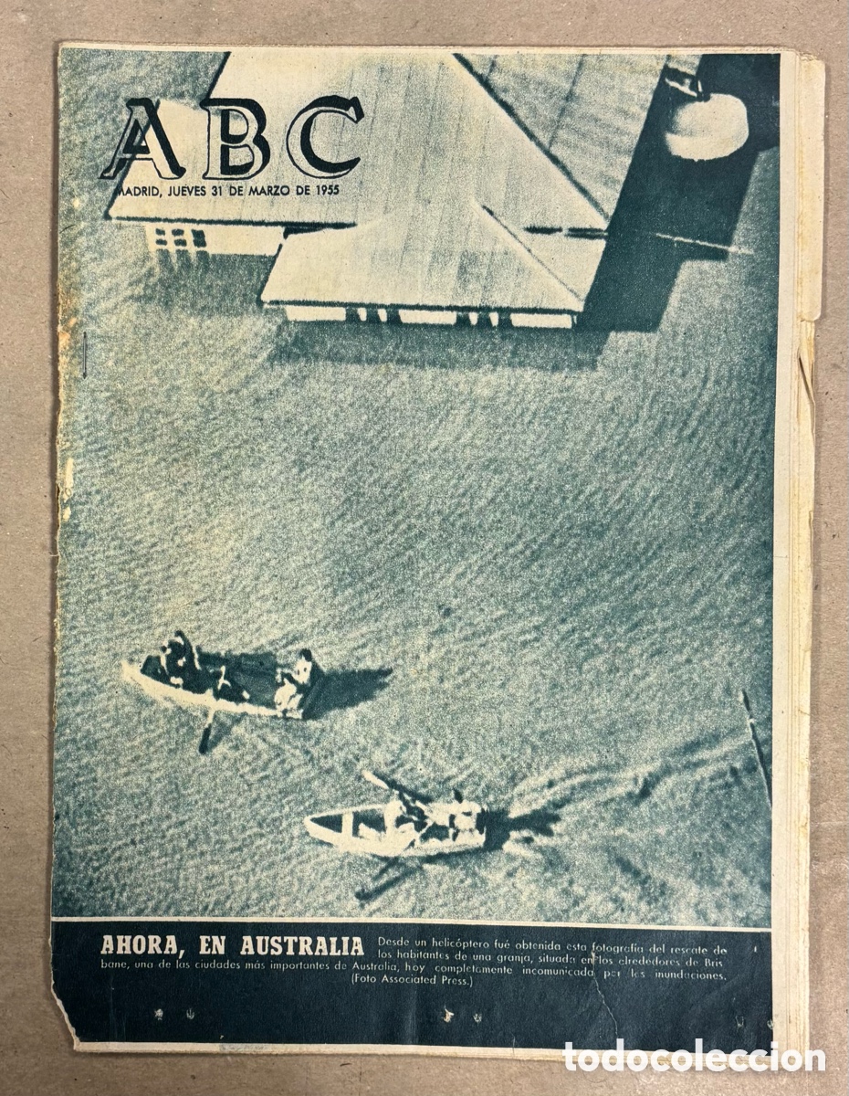 Coleccionismo de revistas y peri&oacute;dicos: ABC (31 MARZO 1955) INUNDACIONES EN AUSTRALIA, EMPRESA NACIONAL ELCANO ASTILLEROS,&hellip;