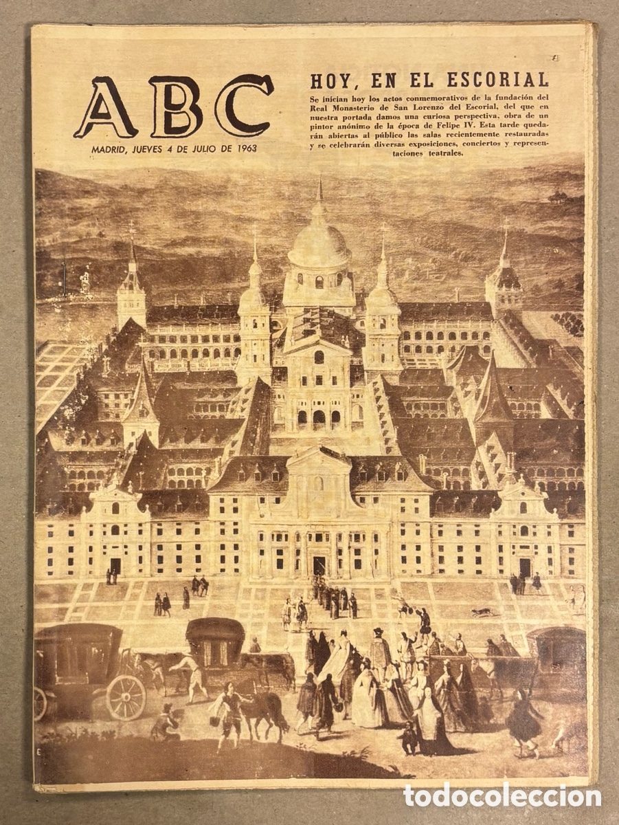Coleccionismo de revistas y peri&oacute;dicos: ABC (4 JULIO 1963) REAL MONASTERIO DEL ESCORIAL, FRANK SINATRA, NOCHE DE CIRCO (INGMAR BERGMAN