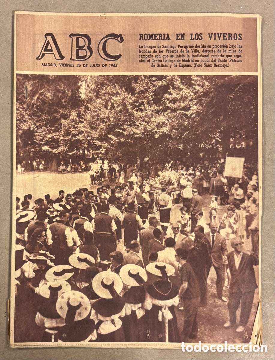 Coleccionismo de revistas y peri&oacute;dicos: ABC (26 JULIO 1963) ROMER&Iacute;A EN LOS VIVEROS DE LA VILLA CENTRO GALLEGO MADRID, BARRUTIA VENCE