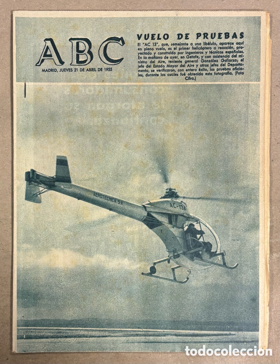 Coleccionismo de revistas y peri&oacute;dicos: ABC (21 ABRIL 1963) VUELO PRUEBA HELIC&Oacute;PTERO AC 13 EN GETAFE, FIESTA MOROS Y CRISTIANOS ALCOY