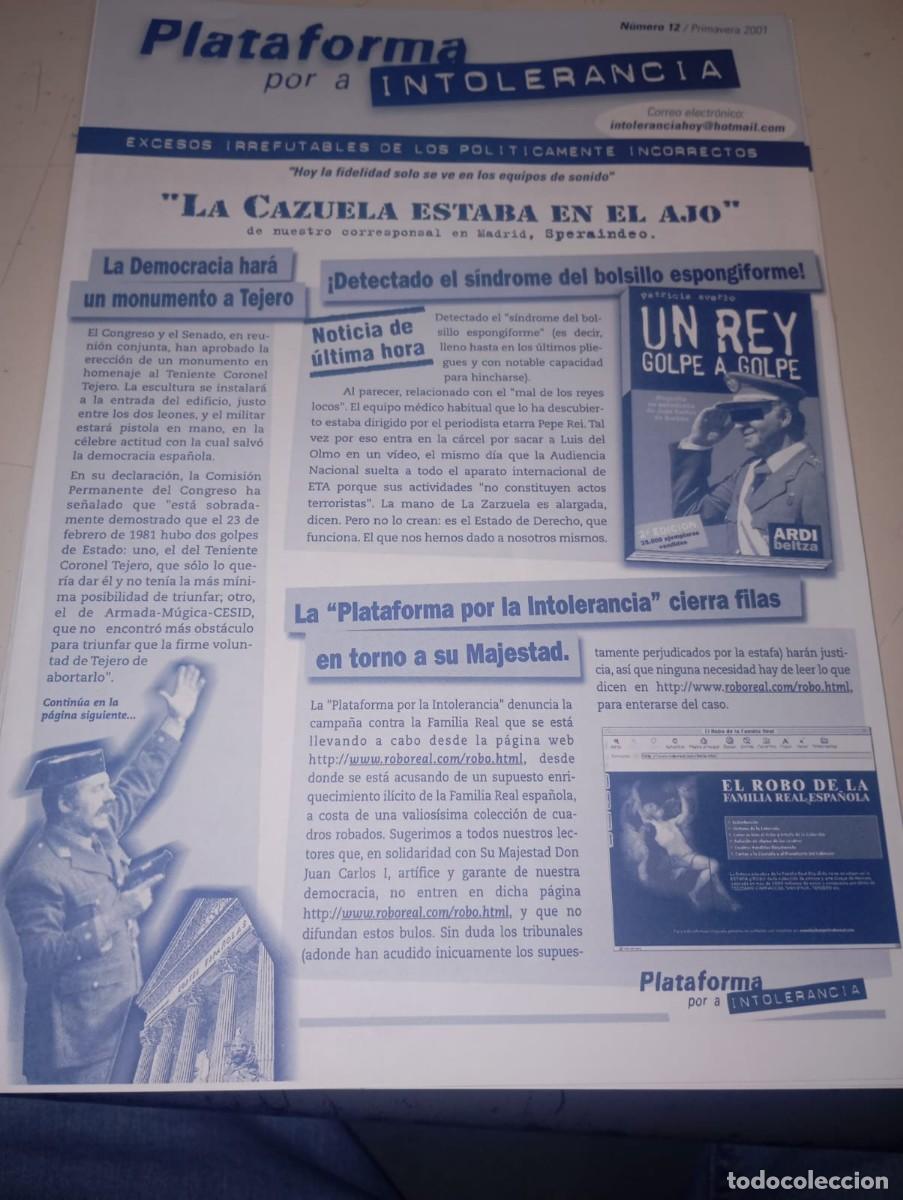 Coleccionismo de revistas y peri&oacute;dicos: BOLET&Iacute;N PLATAFORMA POR LA INTOLERANCIA NUMERO 12 PRIMAVERA 2001 REF. UR EST