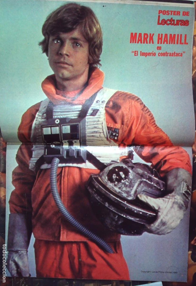 Coleccionismo de revistas y peri&oacute;dicos: STAR WARS. P&Oacute;STER DE . LECTURAS 1980 MARK HAMILL LA GUERRA DE LAS GALAXIAS EL IMPERIO CONTRAATACA