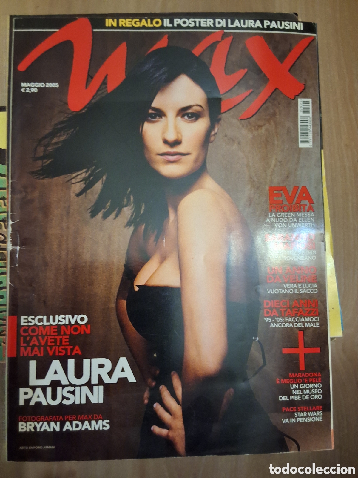 Coleccionismo de revistas y peri&oacute;dicos: Max revista actualidad moda italiana a&ntilde;o 2005/5 Laura Pausini incluye p&oacute;ster