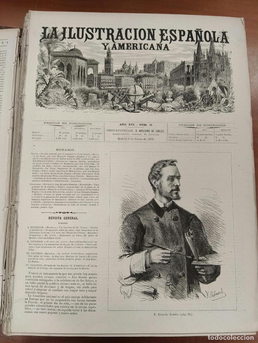 Coleccionismo de revistas y peri&oacute;dicos: La ilustraci&oacute;n espa&ntilde;ola y americana. Revista de bellas artes y actualidades. A&ntilde;o 1872.