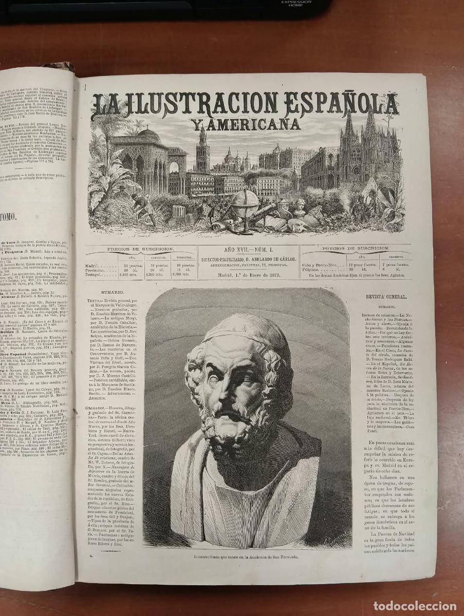 Coleccionismo de revistas y peri&oacute;dicos: La ilustraci&oacute;n espa&ntilde;ola y americana. Revista de bellas artes y actualidades. A&ntilde;o 1873.
