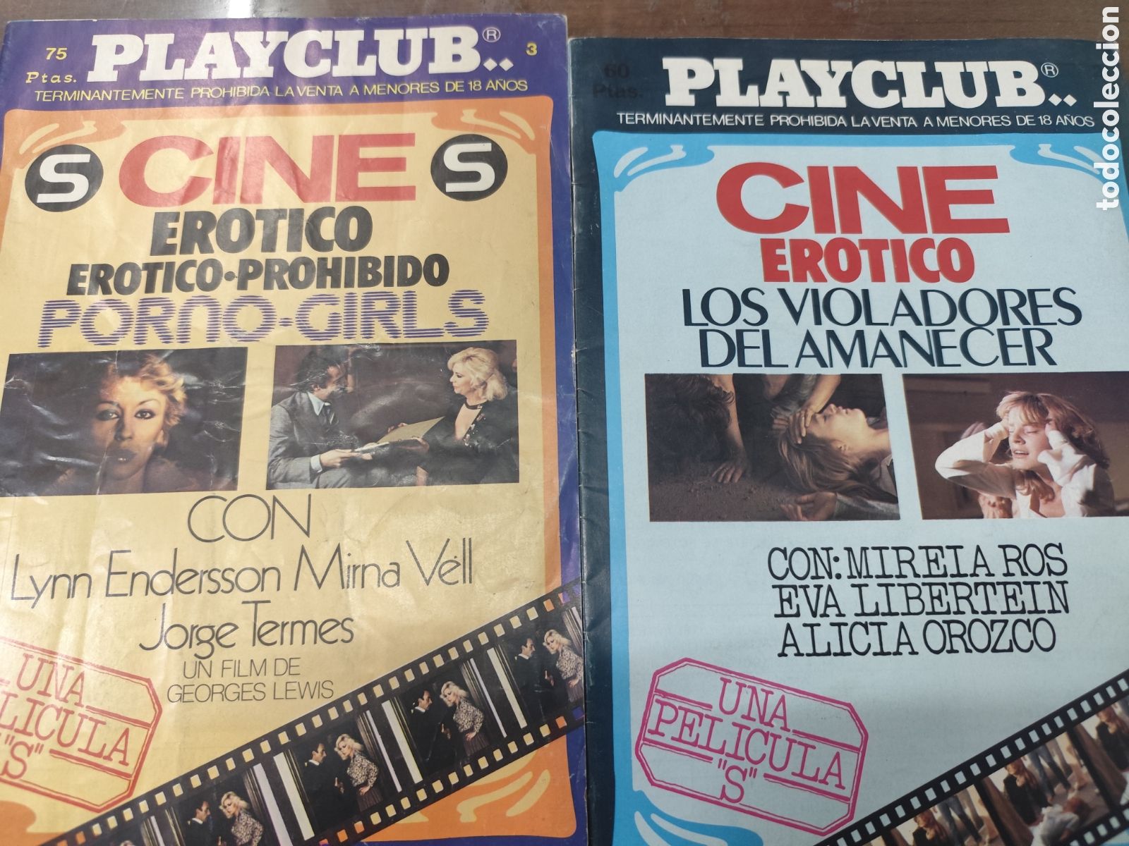 Coleccionismo de revistas y peri&oacute;dicos: Lote 2 ejemplares revista Erotica Playclub Cine Erotico n.2. n.3. 1978