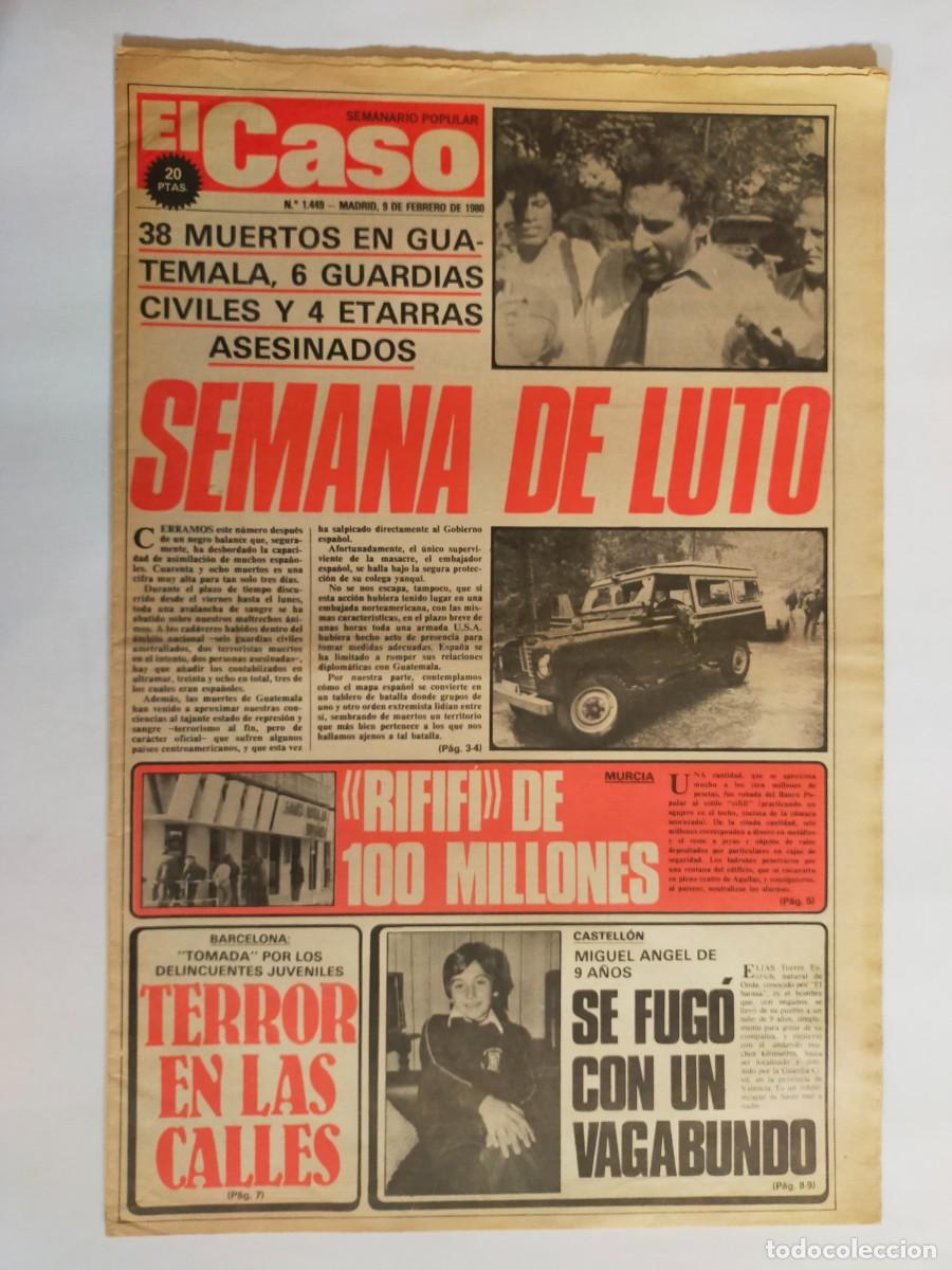 Coleccionismo de revistas y peri&oacute;dicos: PERIODICO &rdquo;EL CASO&rdquo; SEMANARIO DE SUCESOS N&ordm; 1449 - A&Ntilde;O 1980