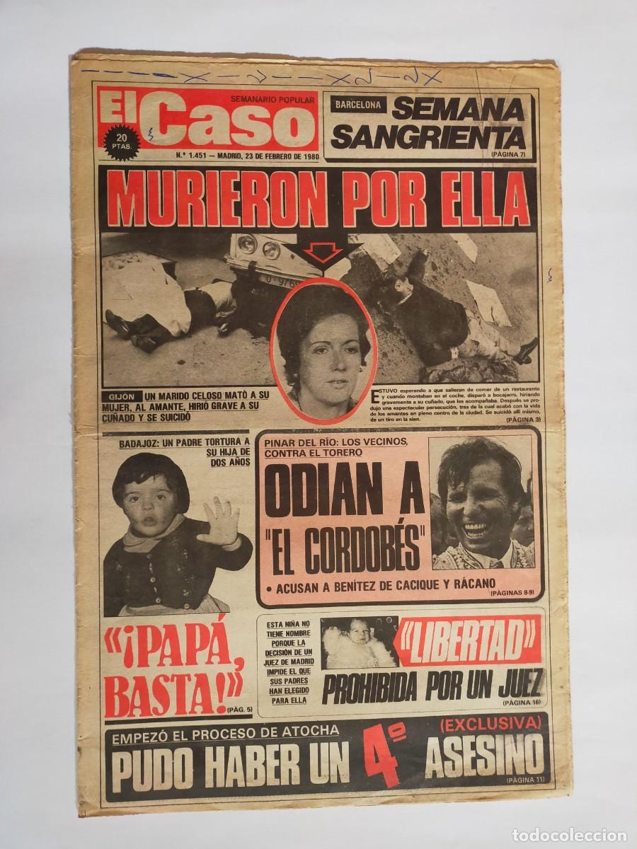 Coleccionismo de revistas y peri&oacute;dicos: PERIODICO &rdquo;EL CASO&rdquo; SEMANARIO DE SUCESOS N&ordm; 1451 - A&Ntilde;O 1980