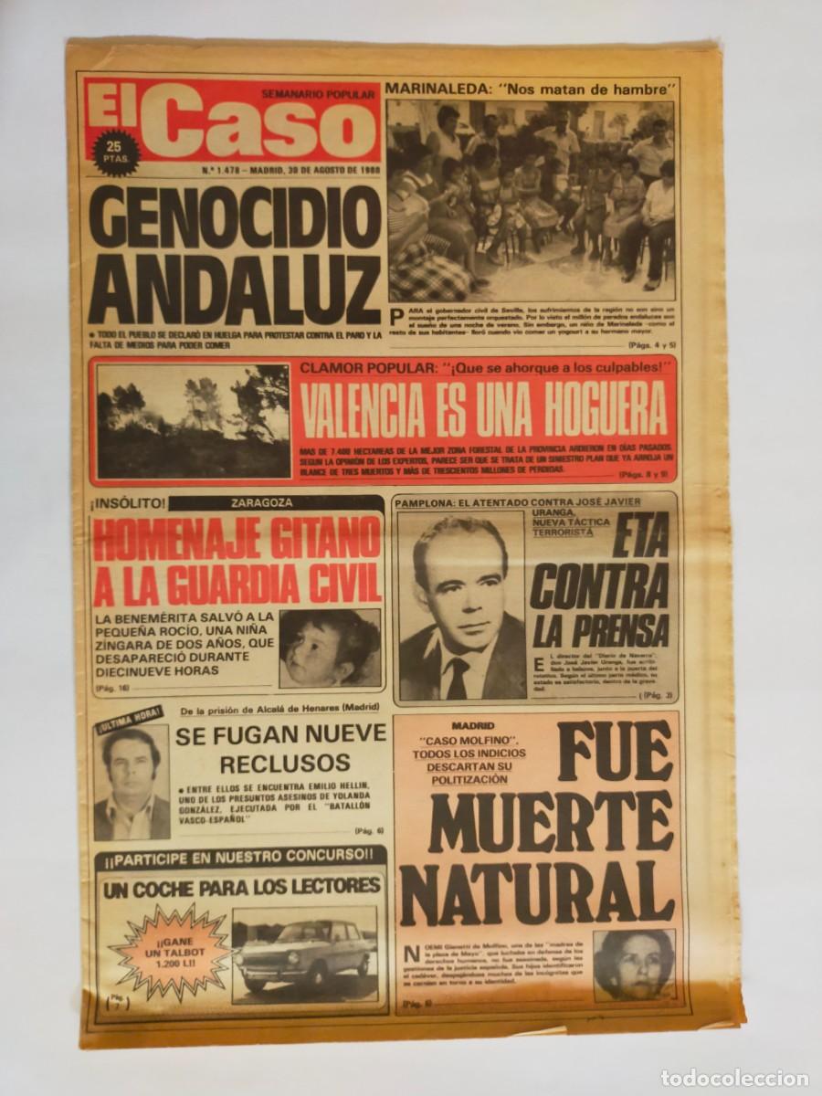 Coleccionismo de revistas y peri&oacute;dicos: PERIODICO &rdquo;EL CASO&rdquo; SEMANARIO DE SUCESOS N&ordm; 1478 - A&Ntilde;O 1980