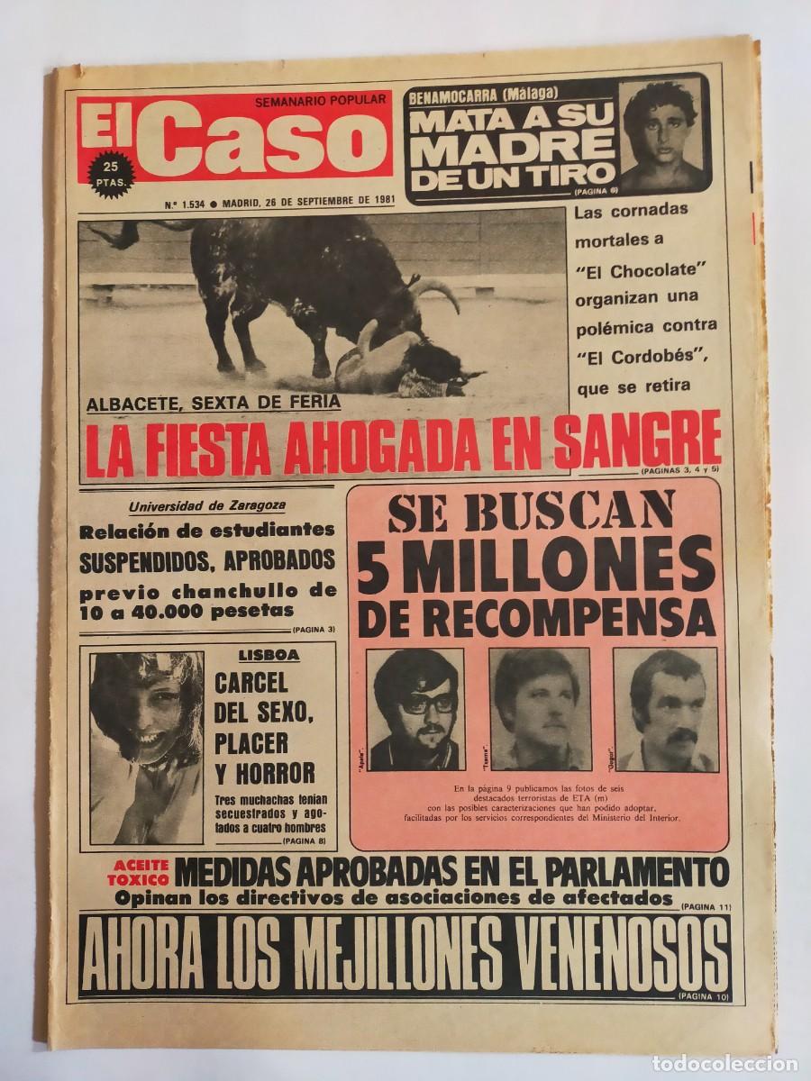 Coleccionismo de revistas y peri&oacute;dicos: PERIODICO &rdquo;EL CASO&rdquo; SEMANARIO DE SUCESOS N&ordm; 1534 - A&Ntilde;O 1981