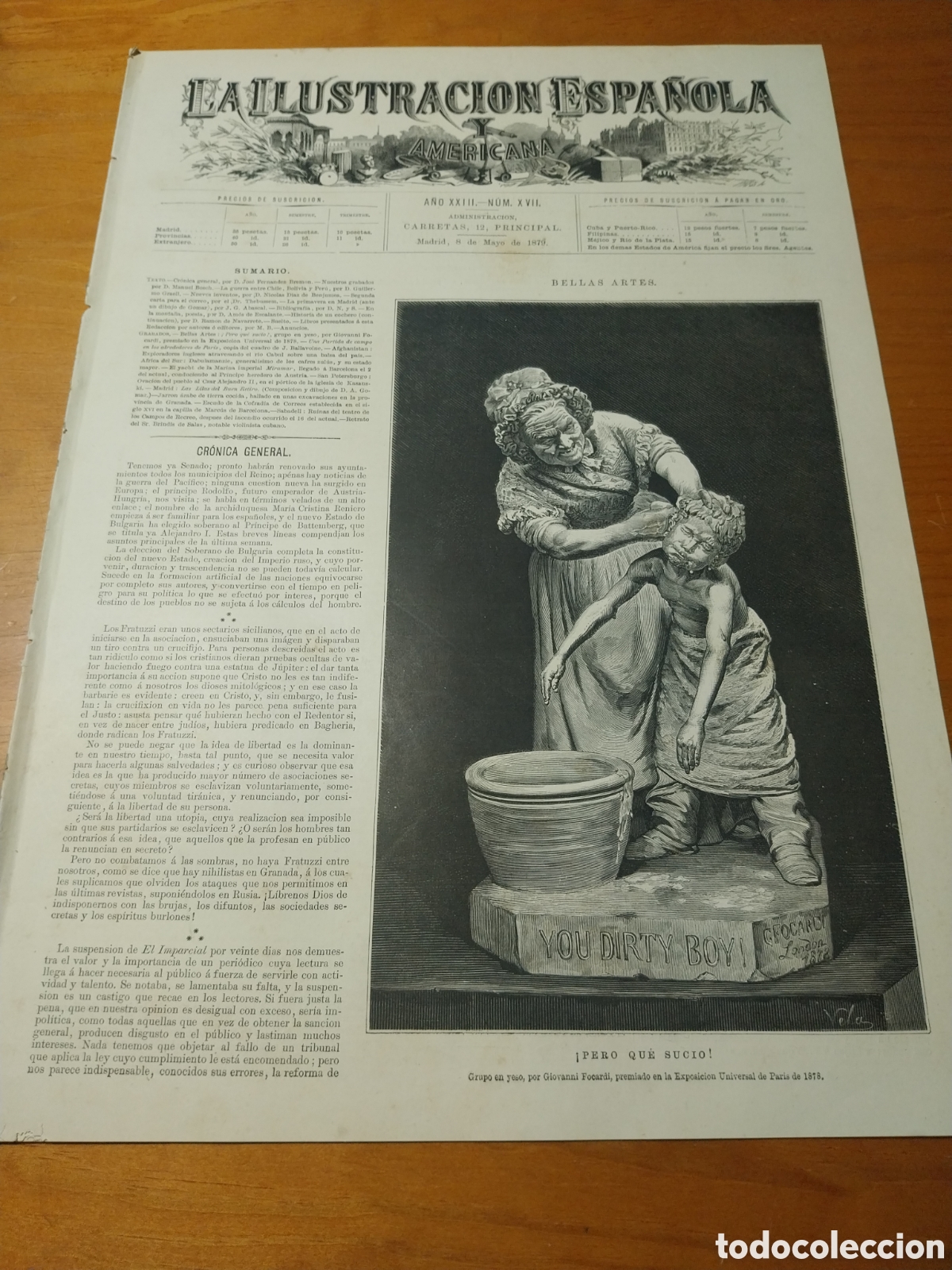 Coleccionismo de revistas y peri&oacute;dicos: REVISTA 1875 YACHT MIRAMAR. LAS LILAS DEL BUEN RETIRO MADRID.JARRON D GRANADA.SABADELL RUINAS TEATRO