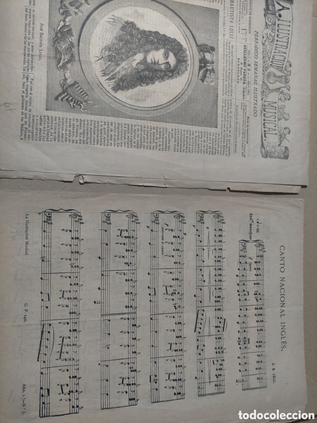 Coleccionismo de revistas y peri&oacute;dicos: La ilustraci&oacute;n musical n 3 1883 a&ntilde;o1 lulli