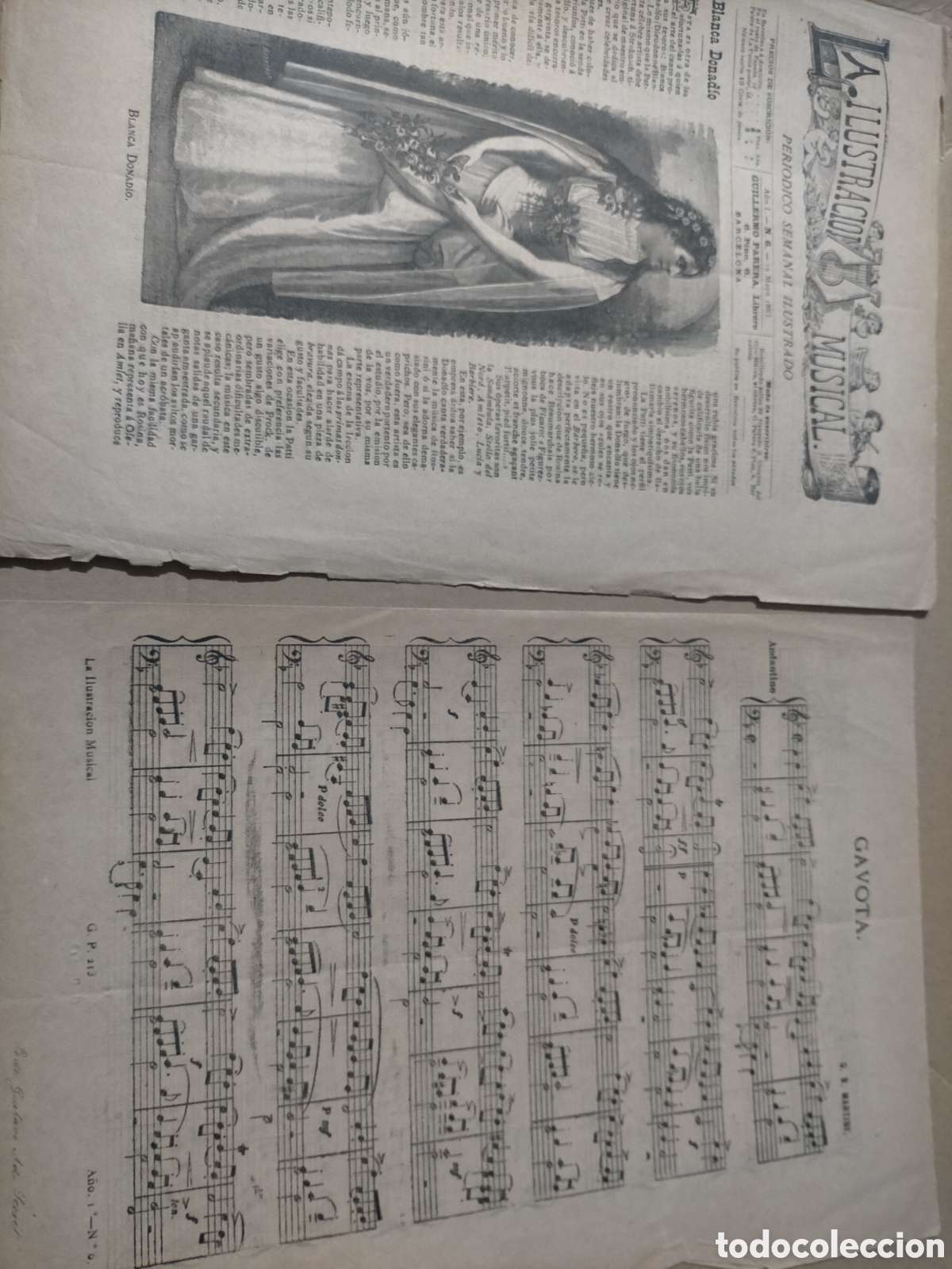 Coleccionismo de revistas y peri&oacute;dicos: La ilustraci&oacute;n musical n 6 1883 a&ntilde;o 1 blanca donad&iacute;o soprano