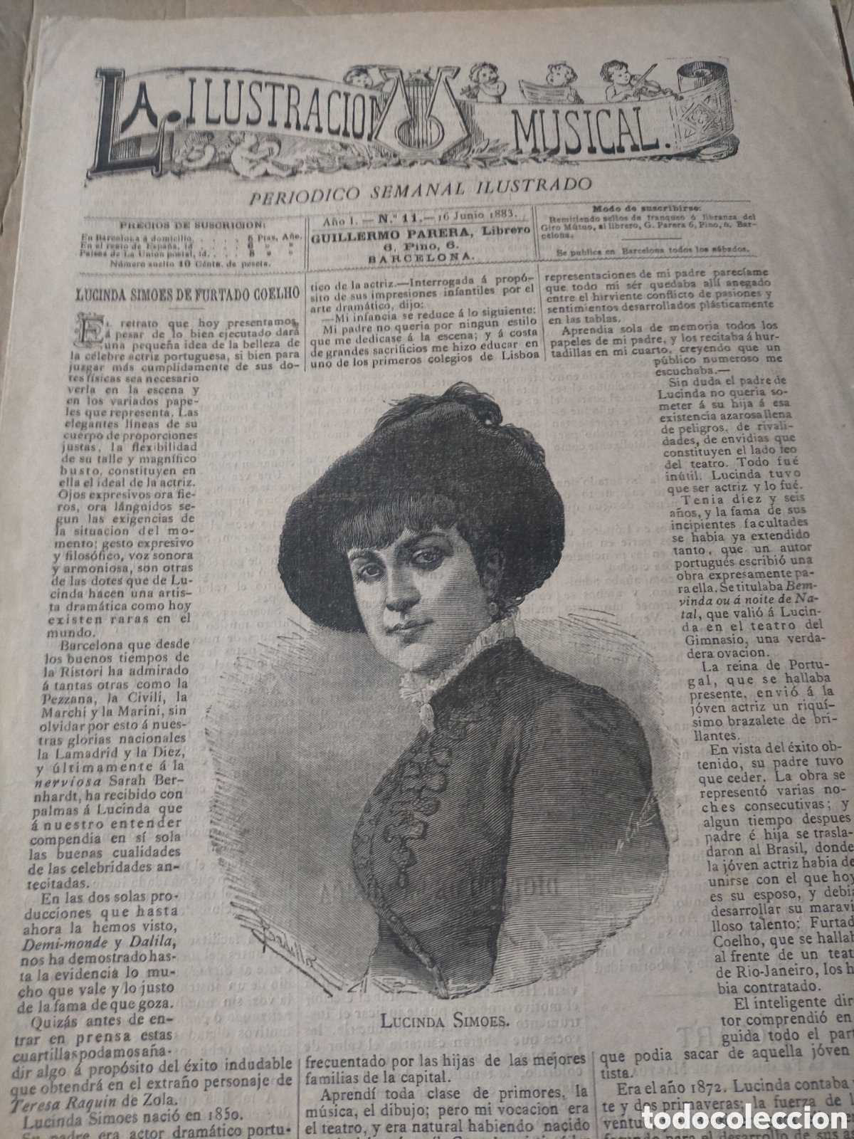 Coleccionismo de revistas y peri&oacute;dicos: La ilustraci&oacute;n musical n 111883 A&ntilde;o 1 lucinda simoes
