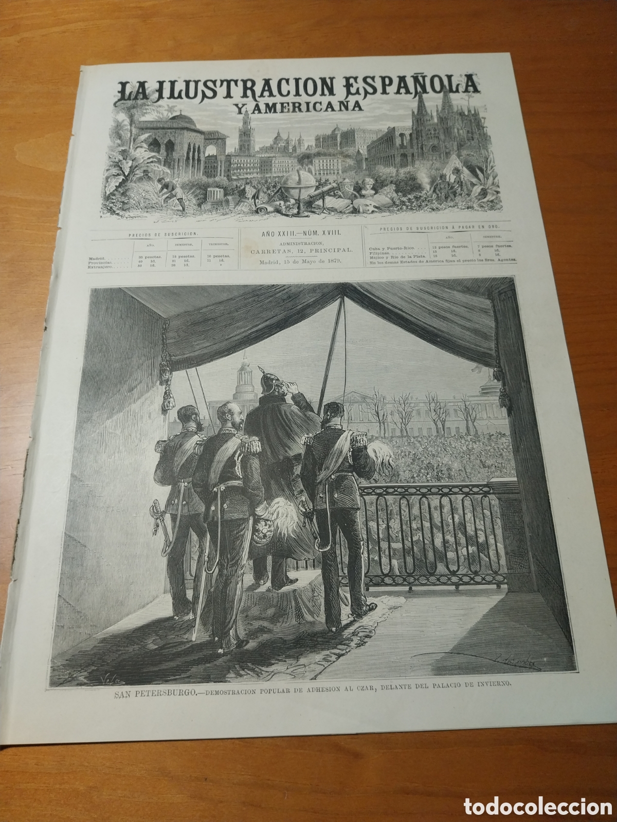 Coleccionismo de revistas y peri&oacute;dicos: REVISTA 1875 CAPILLA DE SAN TELMO CRISTINA DE ORLEANS