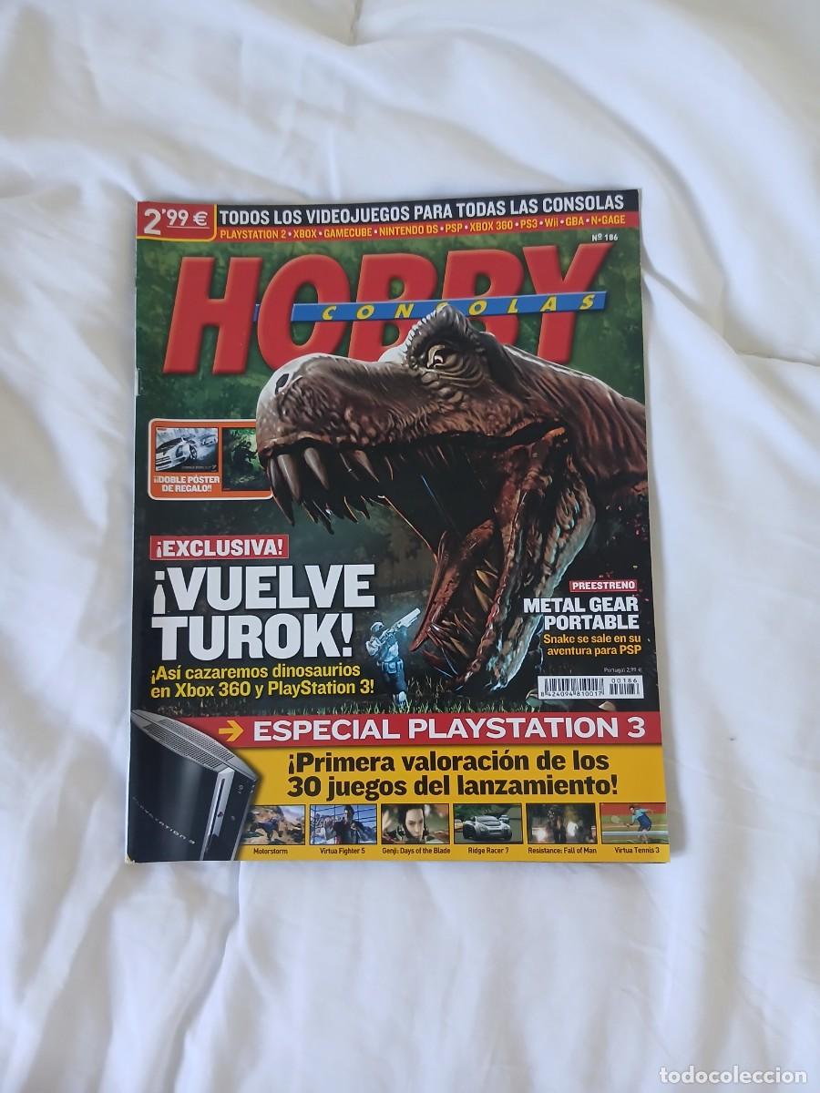 Coleccionismo de revistas y peri&oacute;dicos: Ejemplar de la revista Hobby Consolas n&uacute;mero 186, con portada dedicada al videojuego Turok. - Inclu