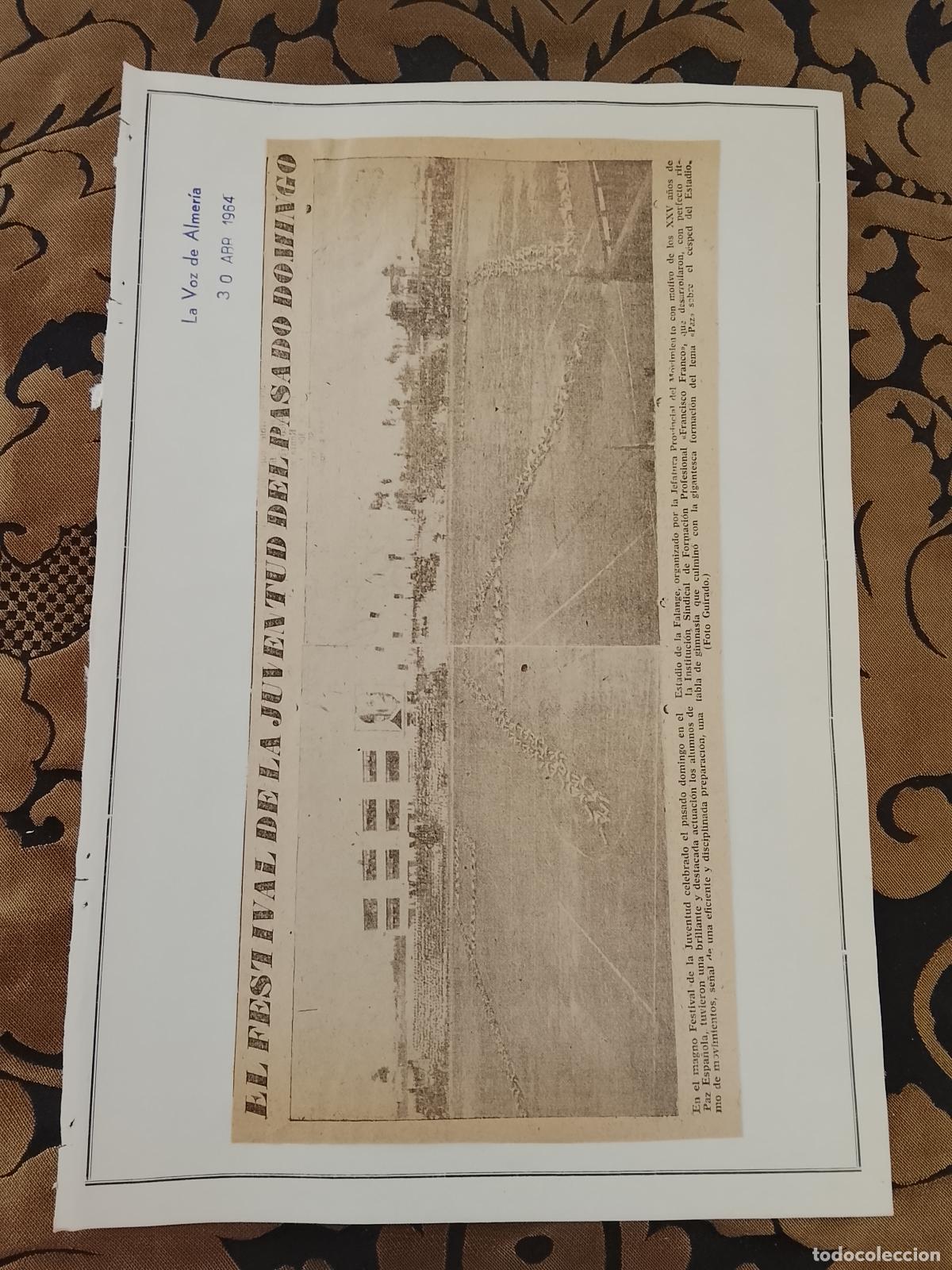 Coleccionismo de revistas y peri&oacute;dicos: noticia la voz de ALMERIA 1954 - SINDICATO - FESTIVAL JUVENTUD INSTITUTO SINDICAL FRANCISCO FRANCO