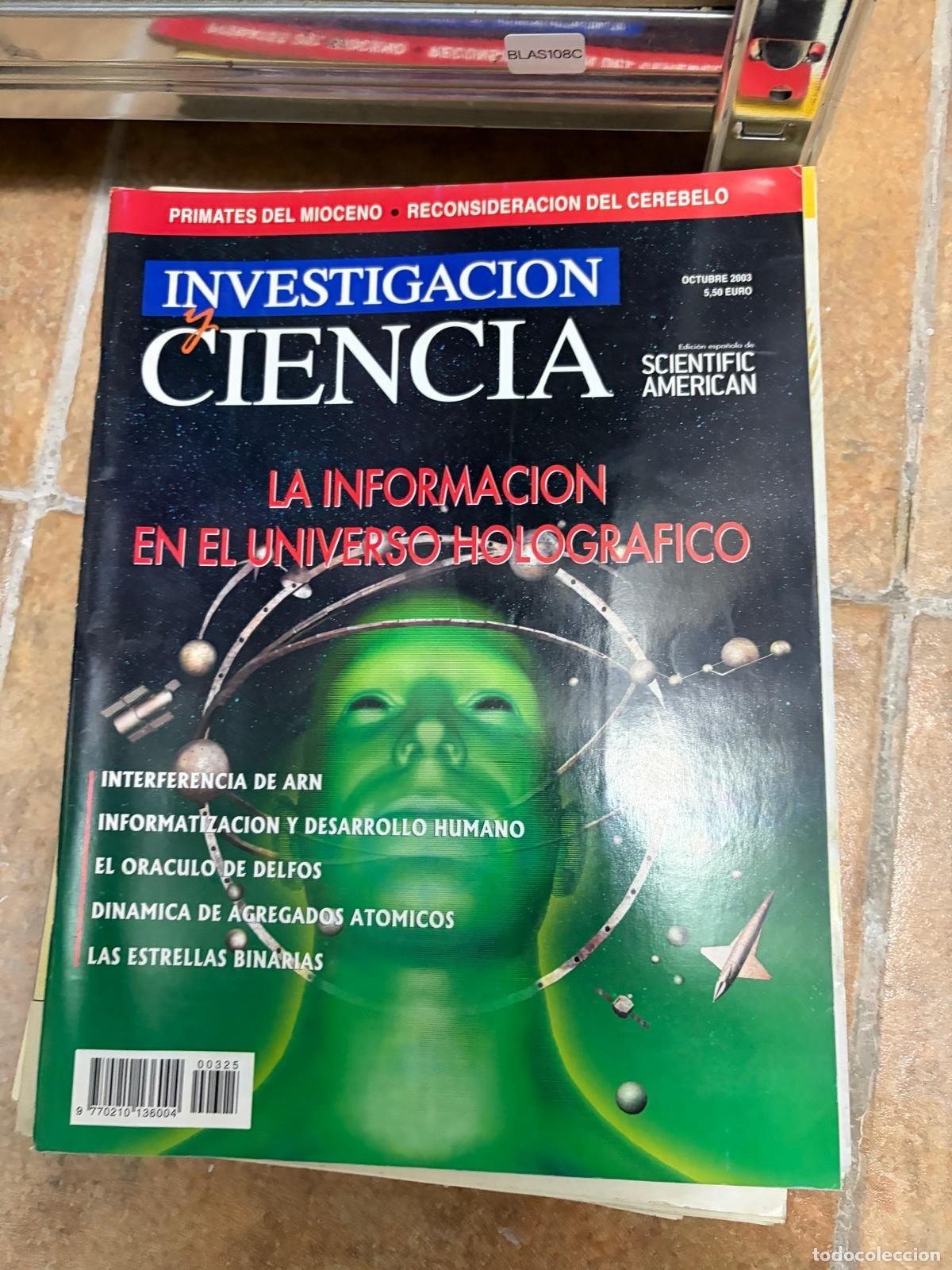 Coleccionismo de revistas y peri&oacute;dicos: BLAS108C REVISTA INVESTIGACION Y CIENCIA OCTUBRE 2003 UNIVERSO HOLOGRAFICO