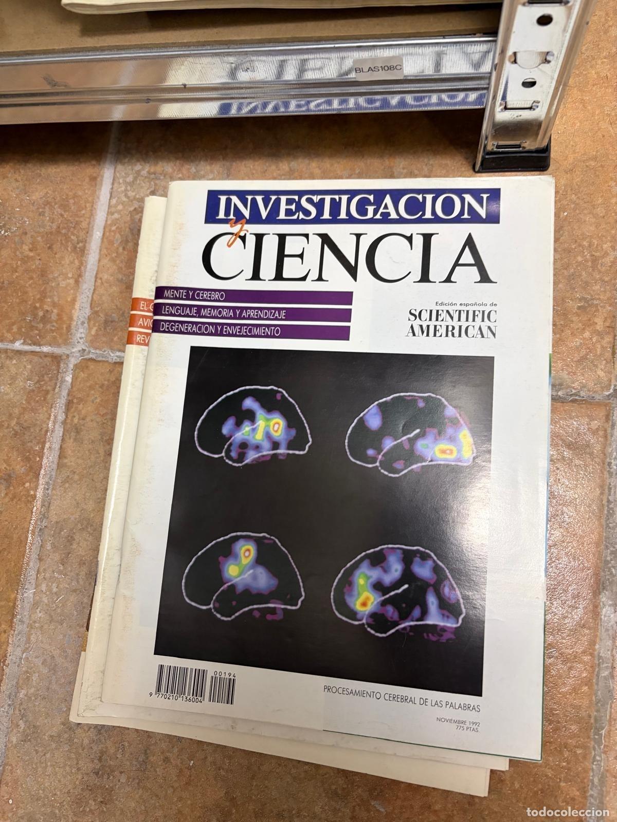Coleccionismo de revistas y peri&oacute;dicos: BLAS108C REVISTA INVESTIGACION Y CIENCIA NOV 1992 PROCESAMIENTO CEREBRAL