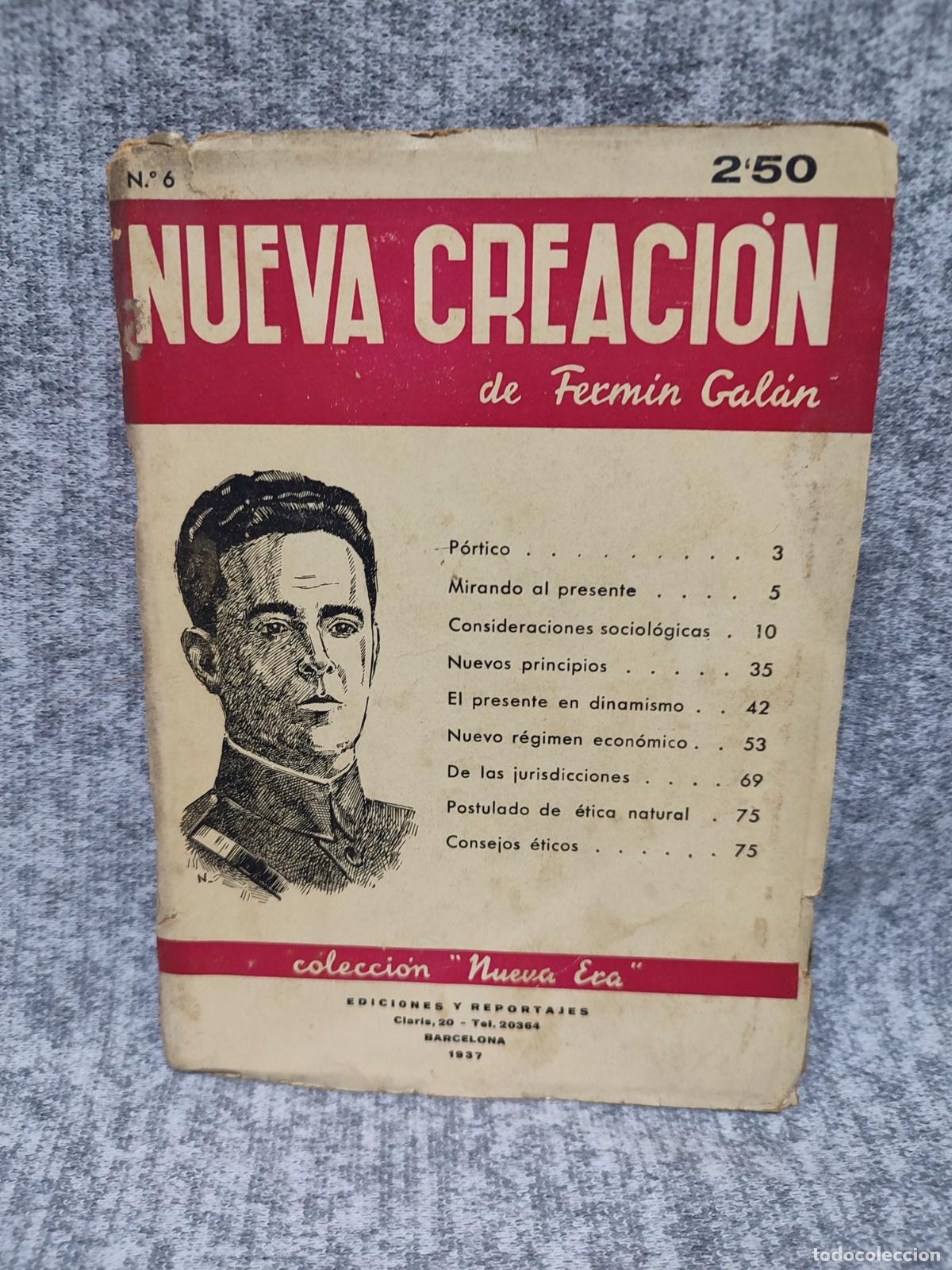 Coleccionismo de revistas y peri&oacute;dicos: NUEVA CREACION. FERMIN GALAN. NUM. 6. 1937