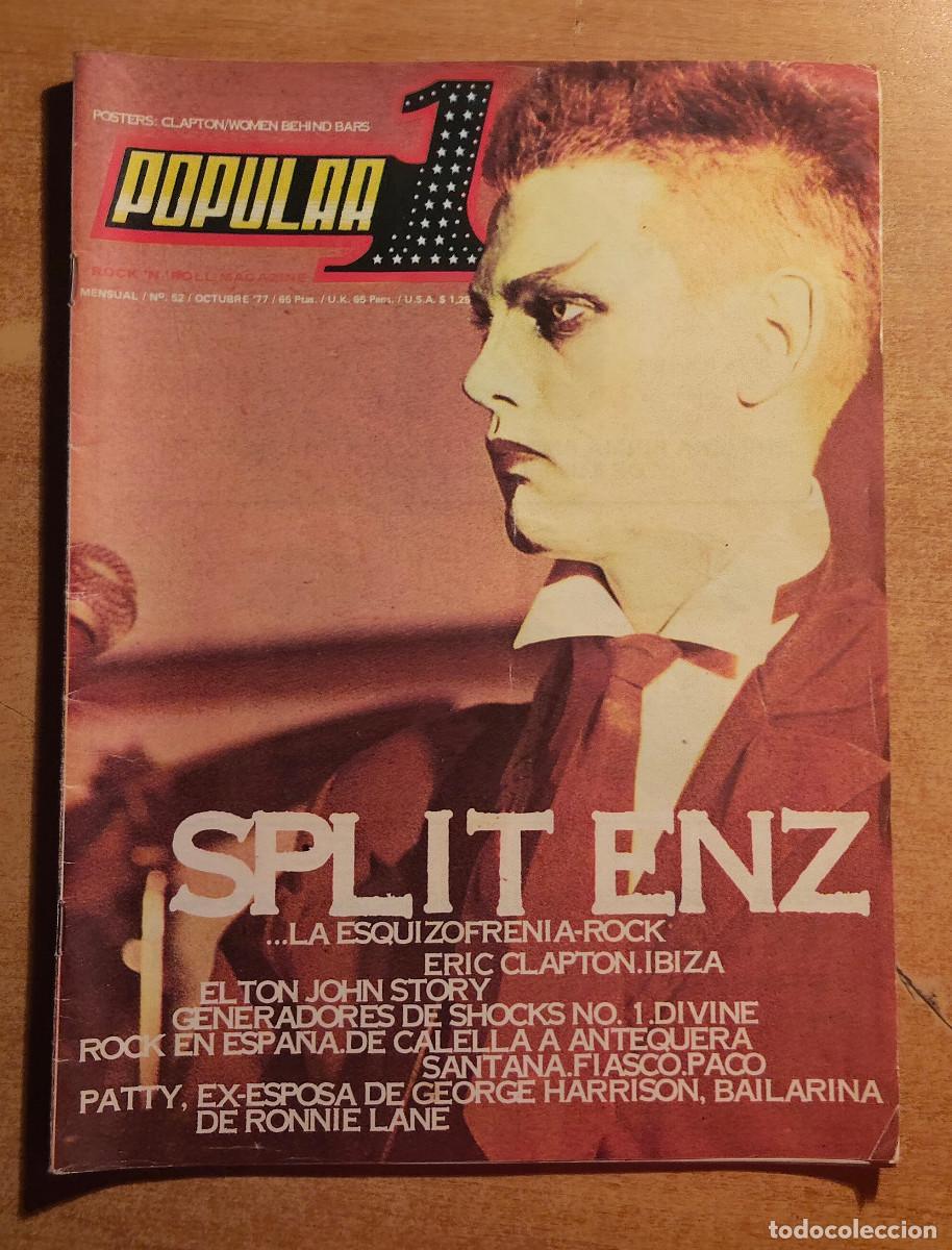 Coleccionismo de revistas y peri&oacute;dicos: REVISTA POPULAR 1 N&ordm; 52, OCTUBRE 1977. ELTON JHON, ERIC CLAPTON, ROCK EN ESPA&Ntilde;A