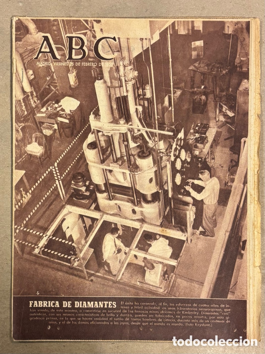 Coleccionismo de revistas y peri&oacute;dicos: ABC (25 FEBRERO 1955) F&Aacute;BRICA CON ADRENALINA, ASTILLEROS DE C&Aacute;DIZ, CONSTRUCCI&Oacute;N HOTEL Y CINE ALEXAND