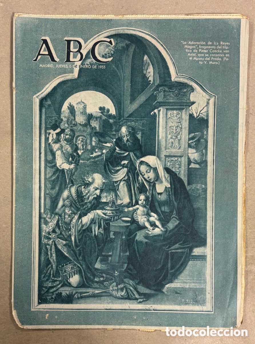 Coleccionismo de revistas y peri&oacute;dicos: ABC (6 ENERO 1955) ADORACI&Oacute;N DE LOS REYES MAGOS, BUSTARVIEJO GOYA, ASESINATO PRESIDENTE REM&Oacute;N