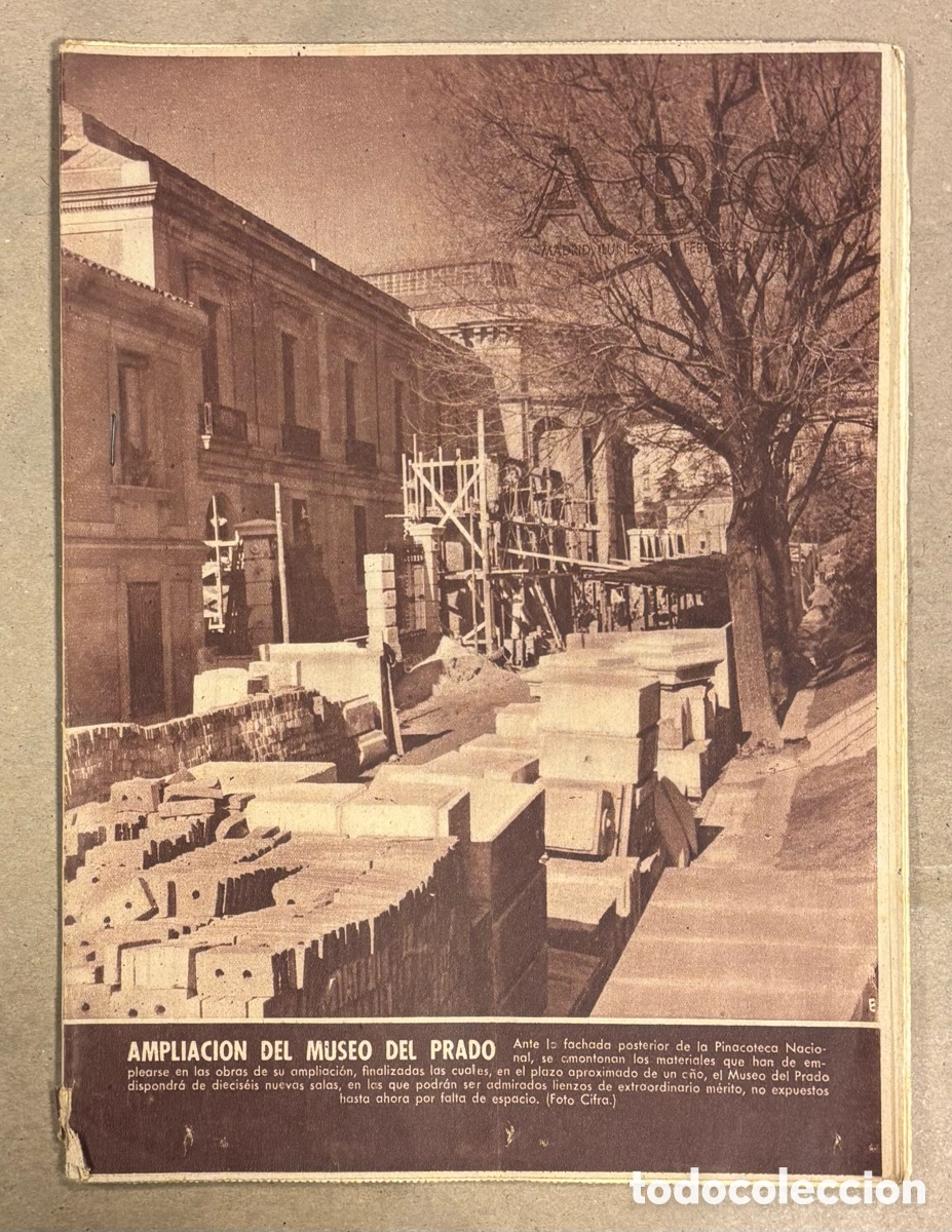 Collezionismo di Riviste e Giornali: ABC (7 FEBRERO 1955) AMPLIACI&Oacute;N DEL MUSEO DEL PRADO, PILAR LORENGAR, SANTANDER 0-4 REAL MADRID