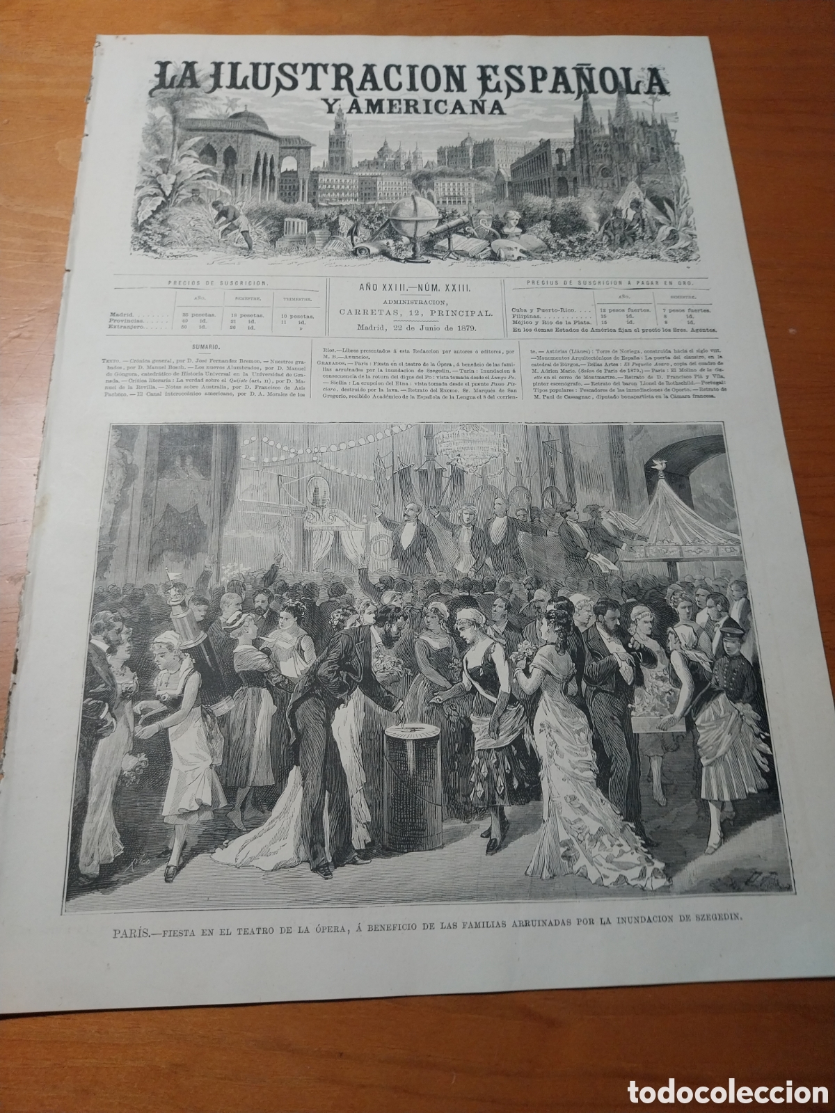 Coleccionismo de revistas y peri&oacute;dicos: REVISTA 1879 LLANES ASTURIAS TORRE NORIEGA. BURGOS PUERTA CLAUSTRO CSTEDRAL.